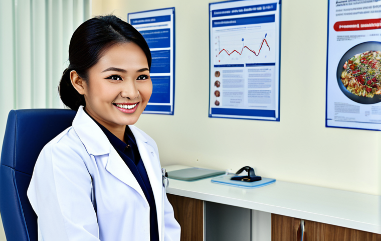 **Prompt:** A Malaysian doctor in a modern clinic, fully clothed in professional attire, smiling warmly at a patient. The clinic has posters promoting health awareness. Safe for work, appropriate content, perfect anatomy, natural proportions, professional.