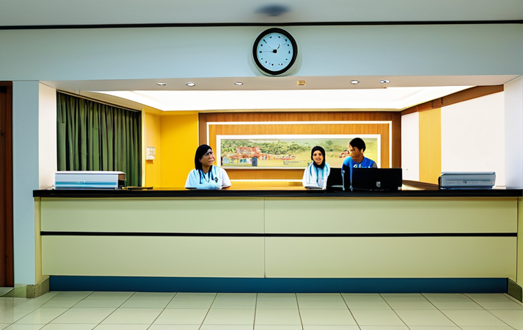 의료관광코디네이터 관련 학과 소개 - "A diverse team of doctors and medical staff in professional dress, consulting around a table with c...